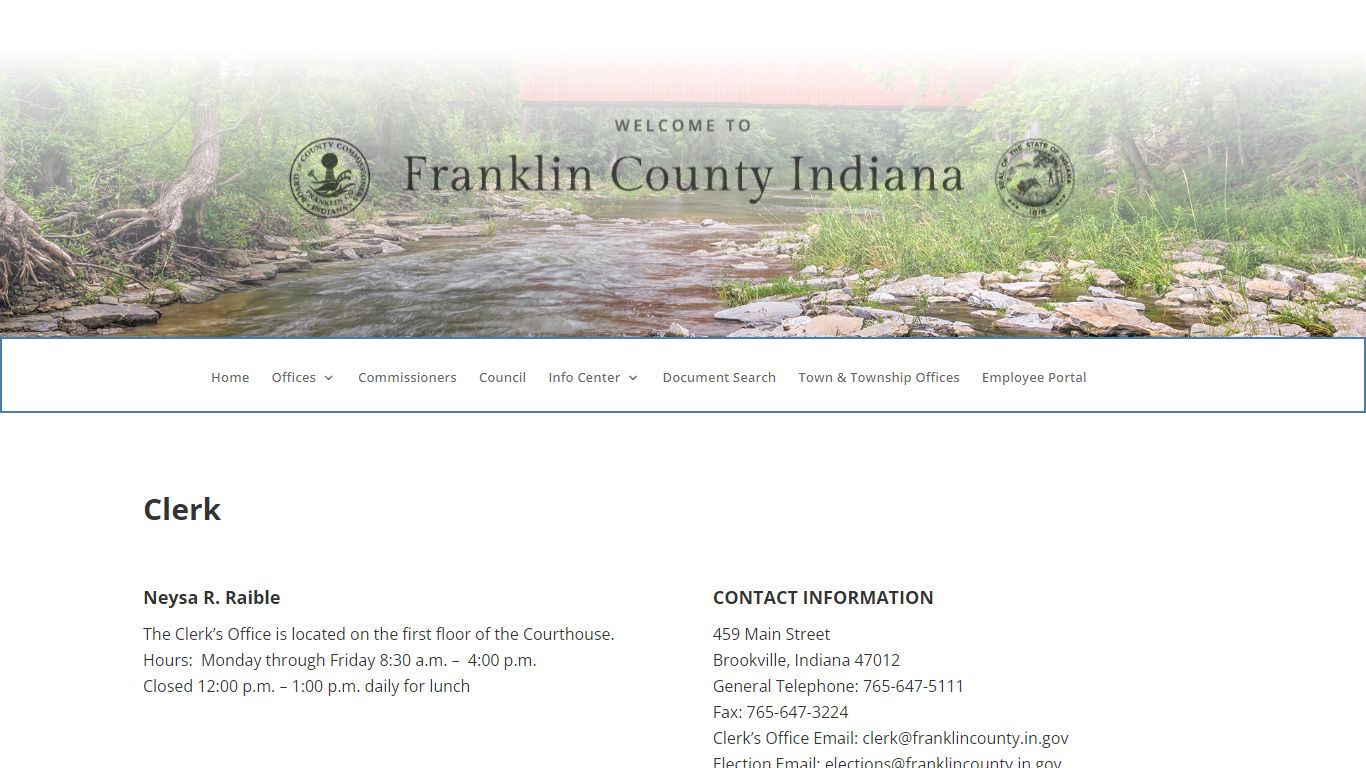 Clerk | Franklin County Indiana